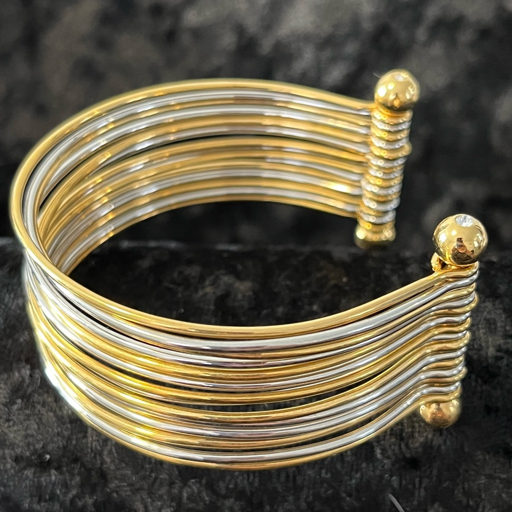 Elegant Gold and Silver Cuff Bracelet